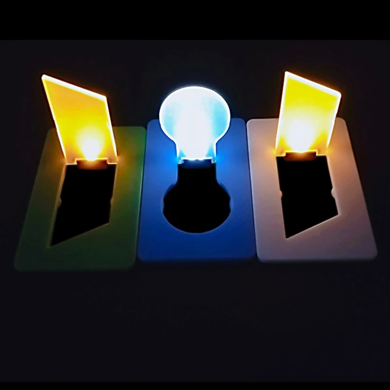 Mini Colorful Motif Lights Portable Pocket Card Light Promotional Gift Slim Plastic Glow Card Night Lamp Birthday Gift