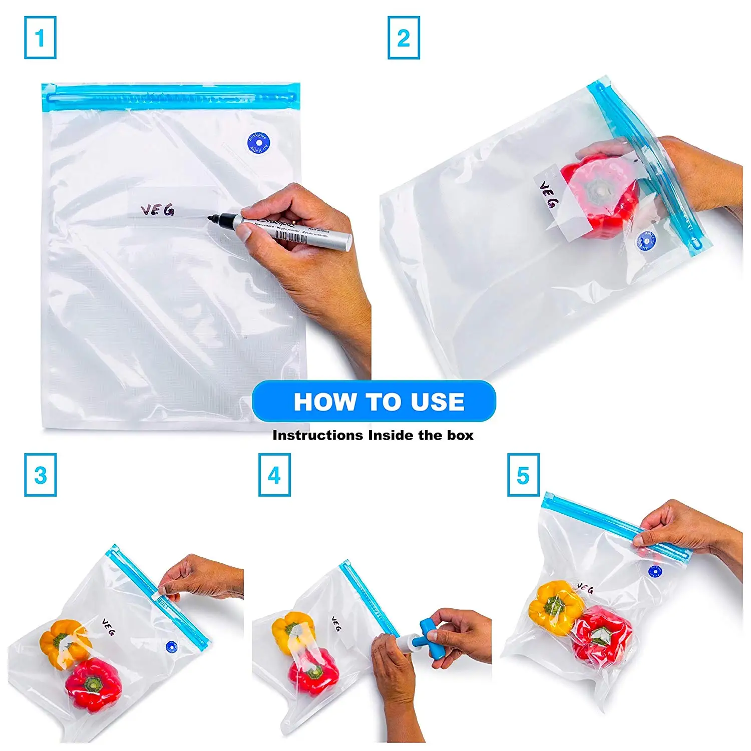 Customized Clear Vaccum Bag / Food Grade Vaccum Bags with Valve / Largre Vacuum Bags and hand pump