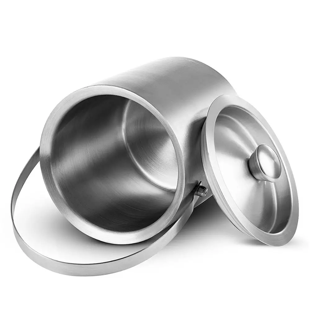 Factory Direct Sale 3L Double Wall Wine Cooler Stainless Steel Ice Bucket with Lid Barrel