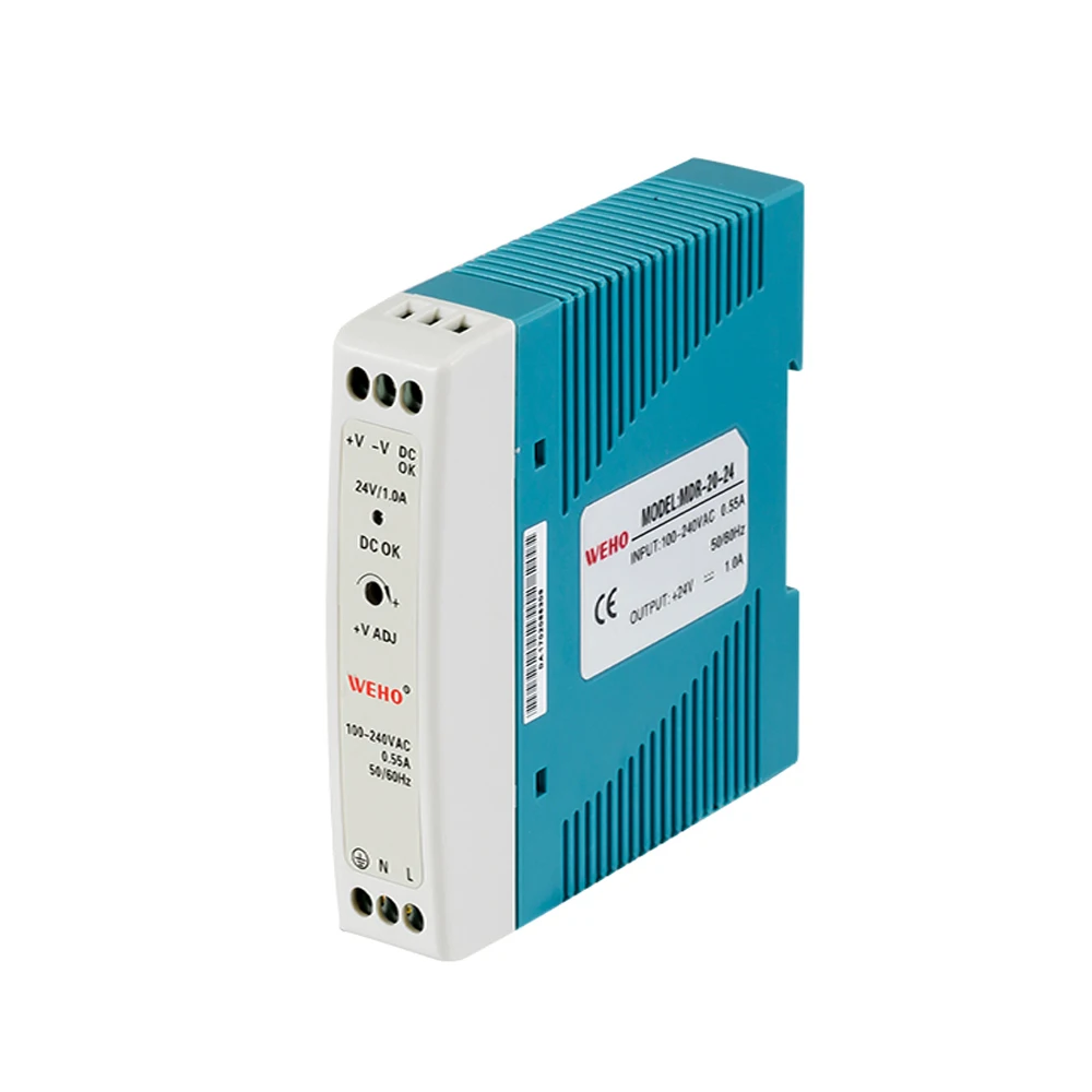 Hot Sala Industrial LED Power Supply MDR-20-15 20W 5V 12V 15V 24V 1.34A DIN Rail DC Switching Power Supply