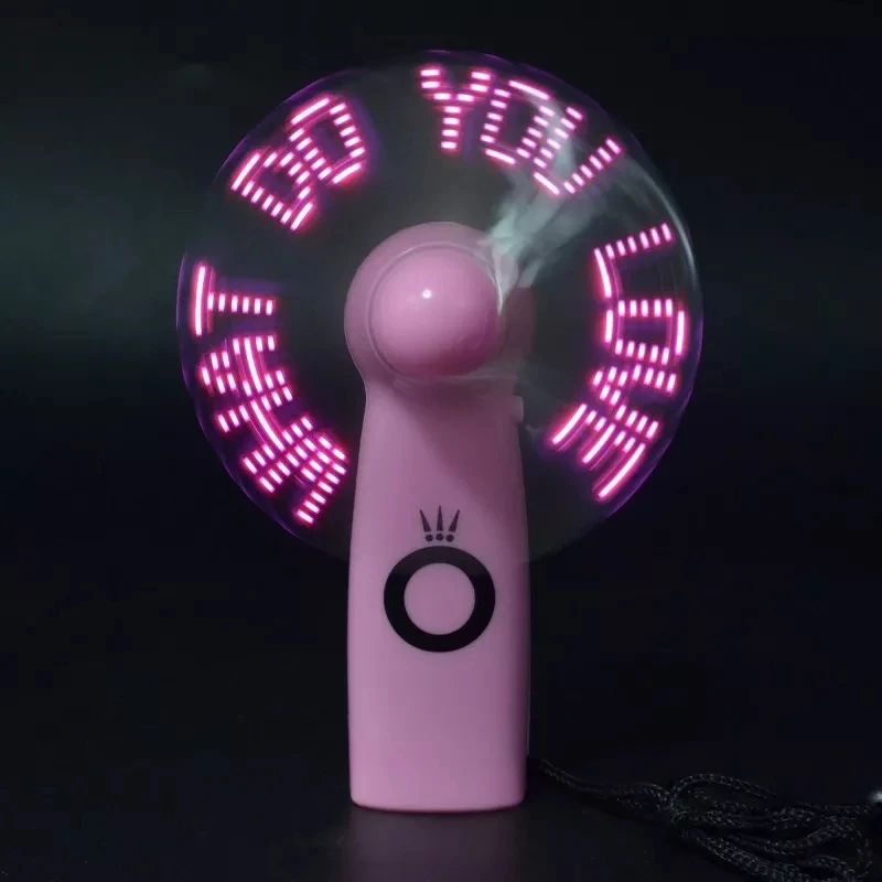 Hot Sales Intelligent led message one Speed Natural Wind Rechargeable Hand Held Bladeless Cooler Fan For Camp