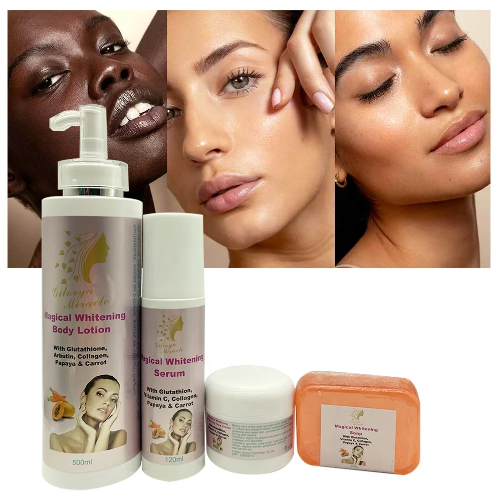 Rebranding Cosmetics Private Label Skincare Set Best Whitening Soap Serum Face Cream Body Lotion for Lightening Glowing Skin