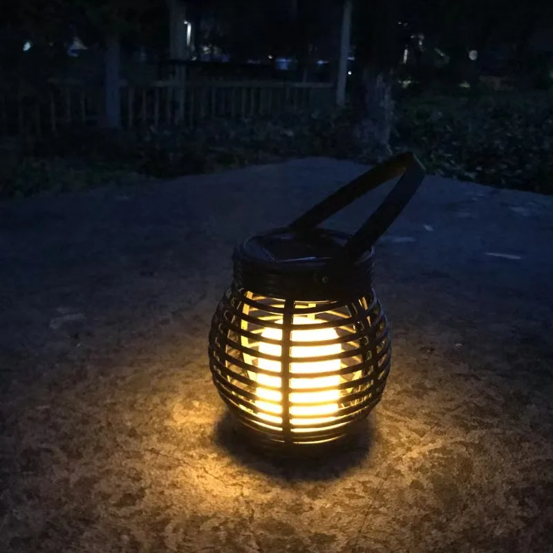 Solar frosted    rattan candle Powered Lamp for Outdoor Yard  lawn  garden   Decoration