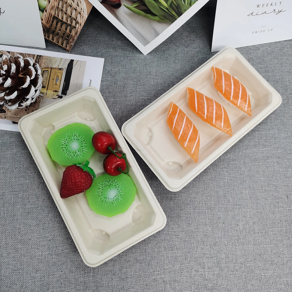 Easy Green Recyclable PS Plastic Japanese Sushi Food Container Boat Bento Box/Tray