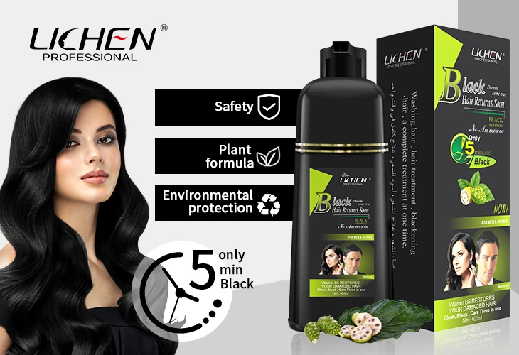 Hair Color Dye China Factory Temporary Liquid Natural Organic Hair Color Shampoo with Private Label