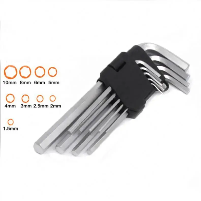 Wholesale 9 PCS Metric L Type Hex Key Set High Quality Allen Key Hex Wrench Hardware Tools G127-1