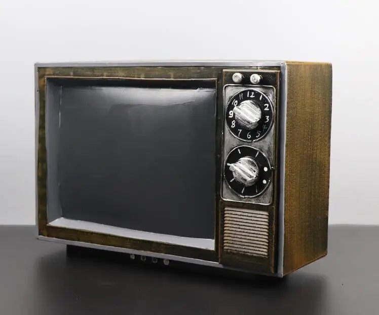 Metal crafts iron classic TV model metal antique model television