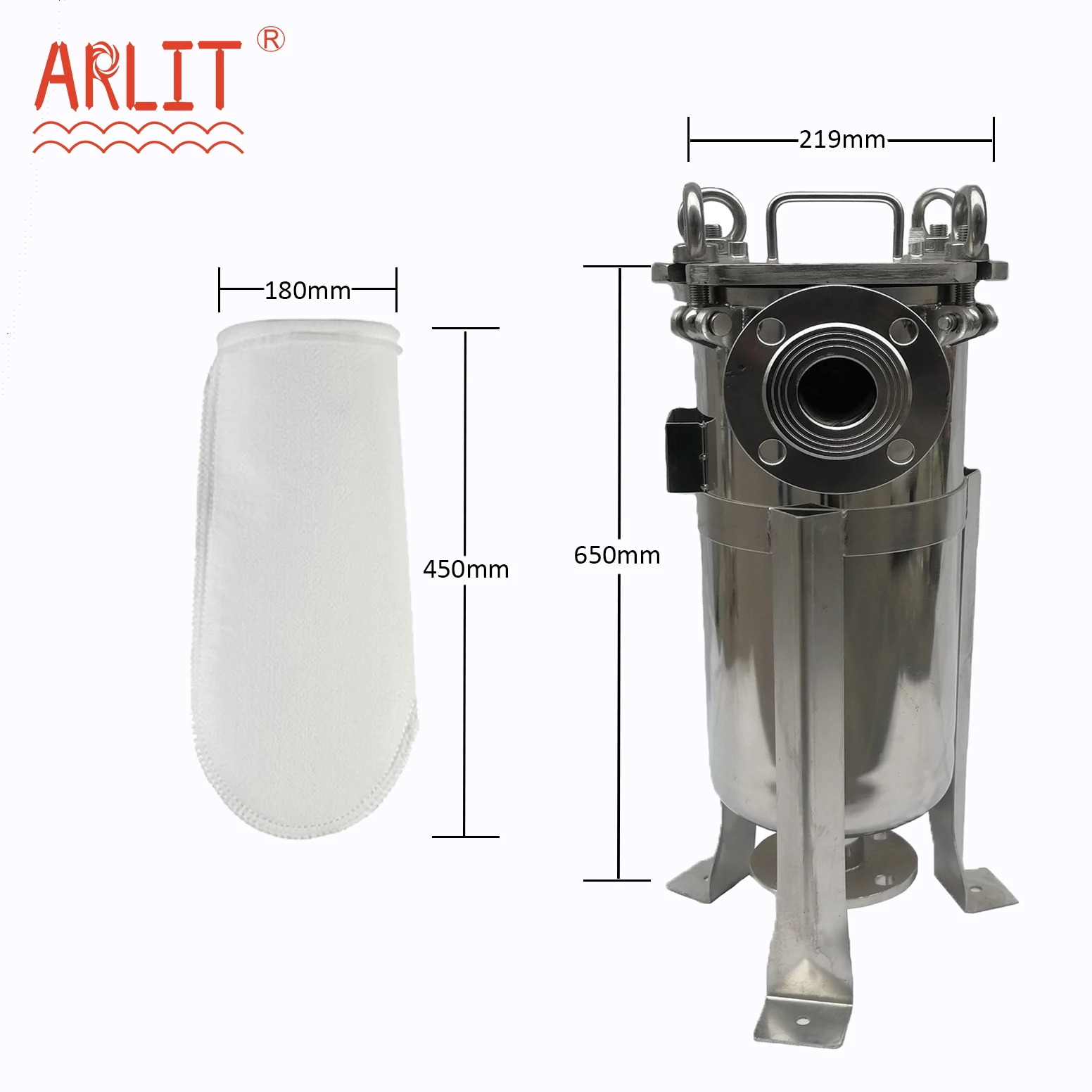 High filtration stainless steel 304 316  bag filter housing for wine beverage  beer coconut water milk oil filtration