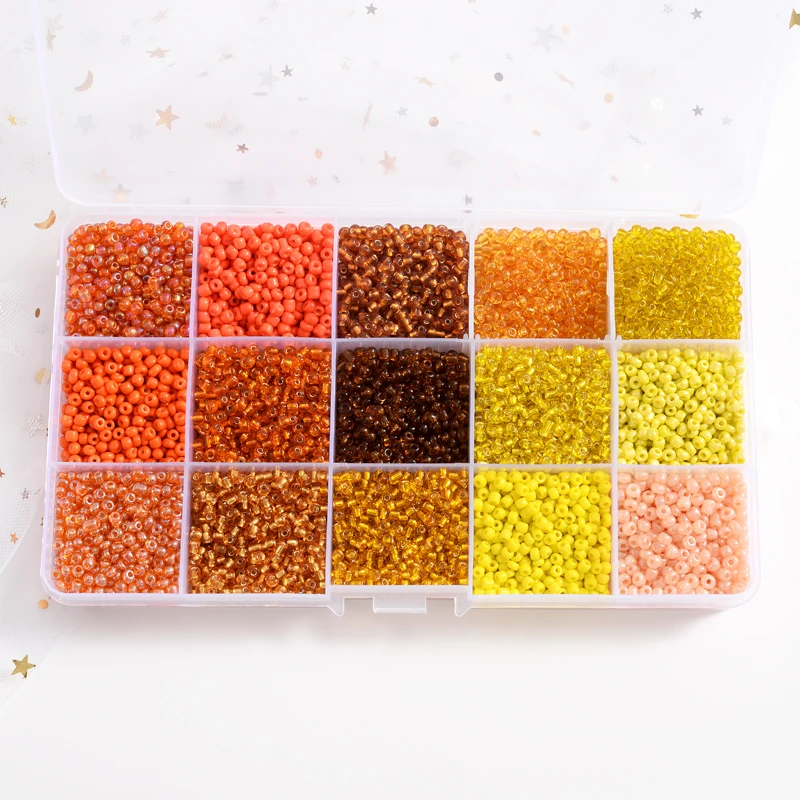 10000Pcs/set Multi Specification Yellow Series Czech Glass Seed Spacer Bead For DIY Bracelet Necklace Jewelry Making Accessories
