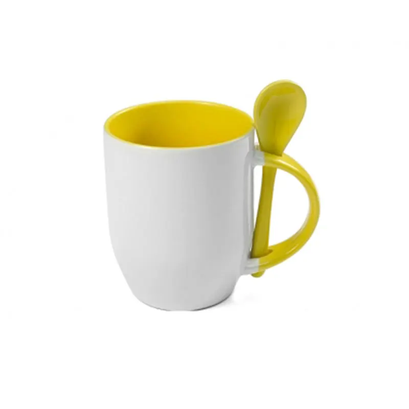 Factory Supplier Dishwasher Quality Customized Design Persona 11OZ Inner Color Sublimation Ceramic Mug With Spoon For Heat Press