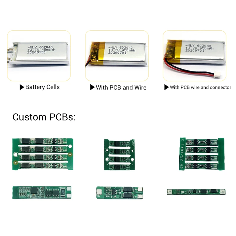 OEM ODM Battery Factory Direct Small Lithium Li Ion 3.7v 200mah 0.74wh 501240 051240 Rechargeable