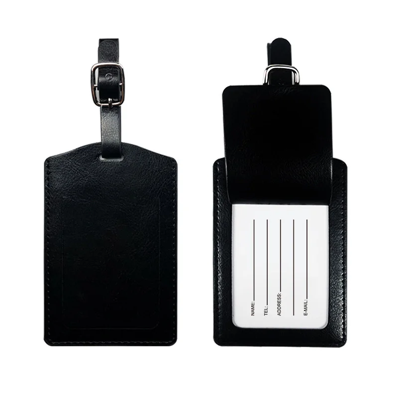 Factory Wholesale custom logo luggage tags Personalized Soft PU Leather bulk travel luggage tags