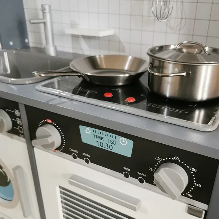 2022 hot selling big cooking pretend play set wooden kitchen toy play set for kids