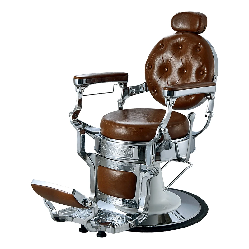 Vintage Style Heavy Duty Barber Chair Salon Barbershop Furniture Comfortable Seat Styling Reclining Chair With Hydraulic Pump
