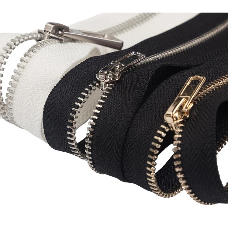 HengDa Manufacturer 3#5#8# Metal zipper Y teeth Light gold white gold bright gun brass open end double open for handbag suitcase