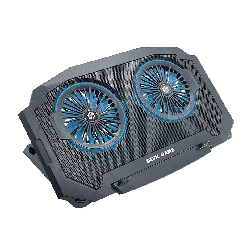 Hot sale 2 fan Adjustable gaming Laptop cooling pad Stand notebook cooler without noise