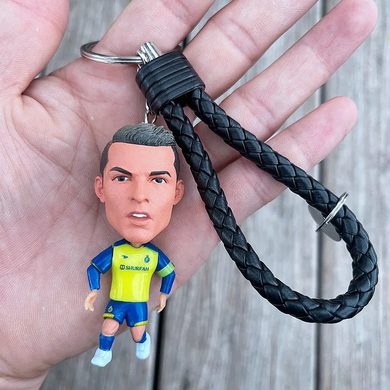 Factory Wholesale Hot doll key chains Miami Messi Riyadh C-Rhonal Mbappe 3D soccer star key chains