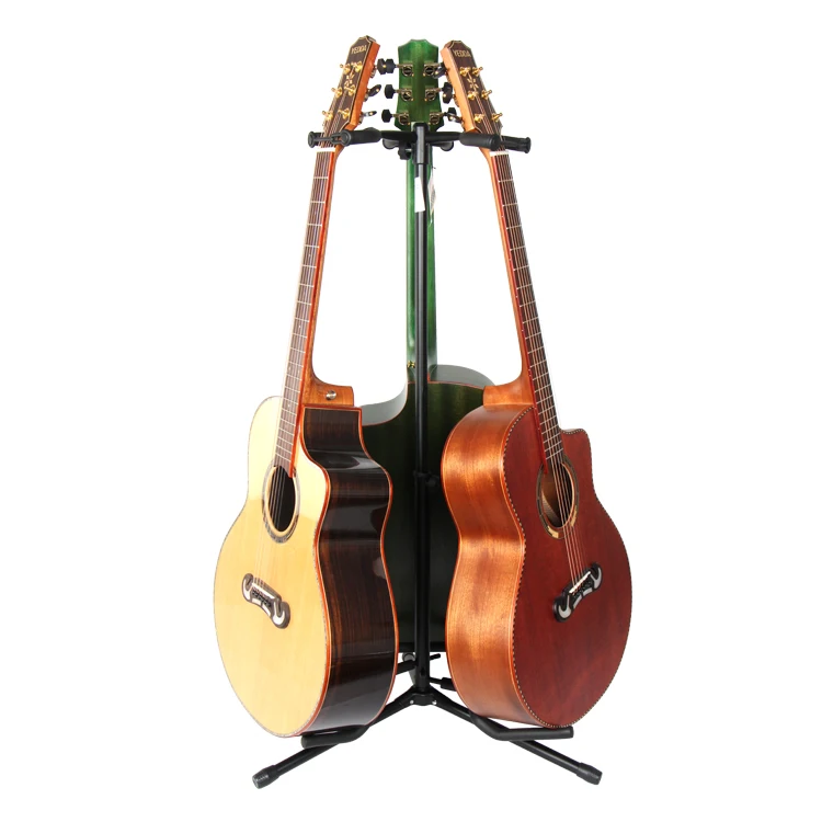 Classical Triple Guitar Stand For Electric/Acoustic Guitar Exhibition
