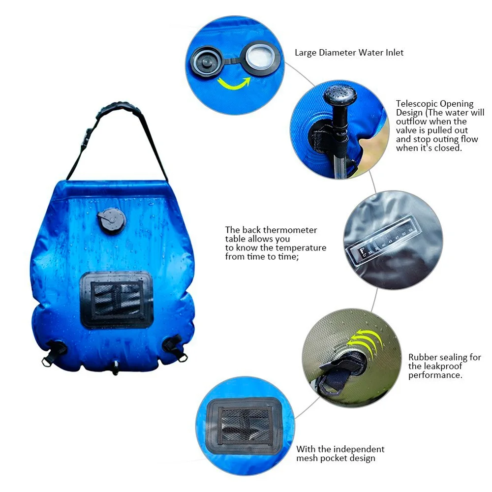 High quality cheap price solar comping water shower bag