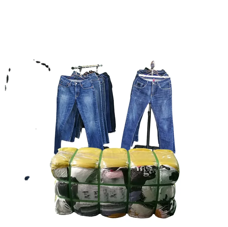 Second Hand Used Men Jeans Pants Wholesale Thrift Bales Casual Class A Mixed Used Clothes