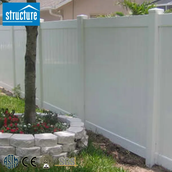 Hot Sale Easy To Assemble Anti Ultraviolet White pvc Privacy fence Vinyl Plastic House fence Panels White fences Panels
