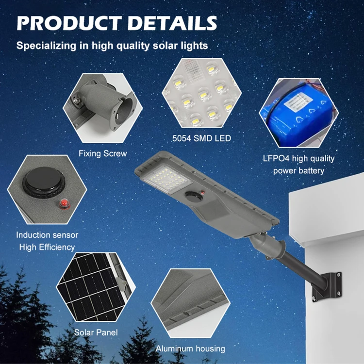Hight Quality Induction Outdoor With Remote Control Waterproof Ip65 60w 120w 180w Smd All In One Solar Led Street Light