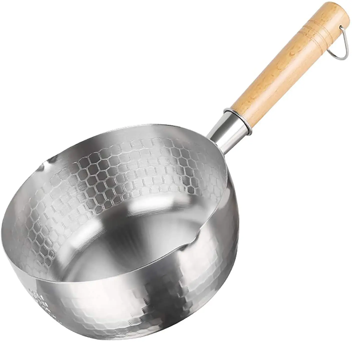 Milk Pan Yukihira Stainless Steel Saucepan Multifunctional Sauce Pot with Wooden Handle, 1 Quart, 6.3 Inch