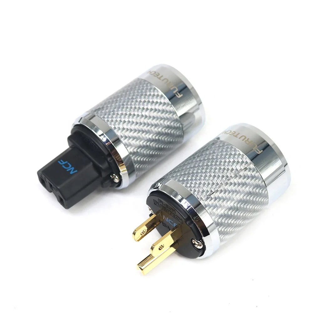 AC 15A 250V 3-х контактный Электрический разъем йиво xssh аудио углеродного волокна Теллур Медный позолоченный DIY Кабель питания США