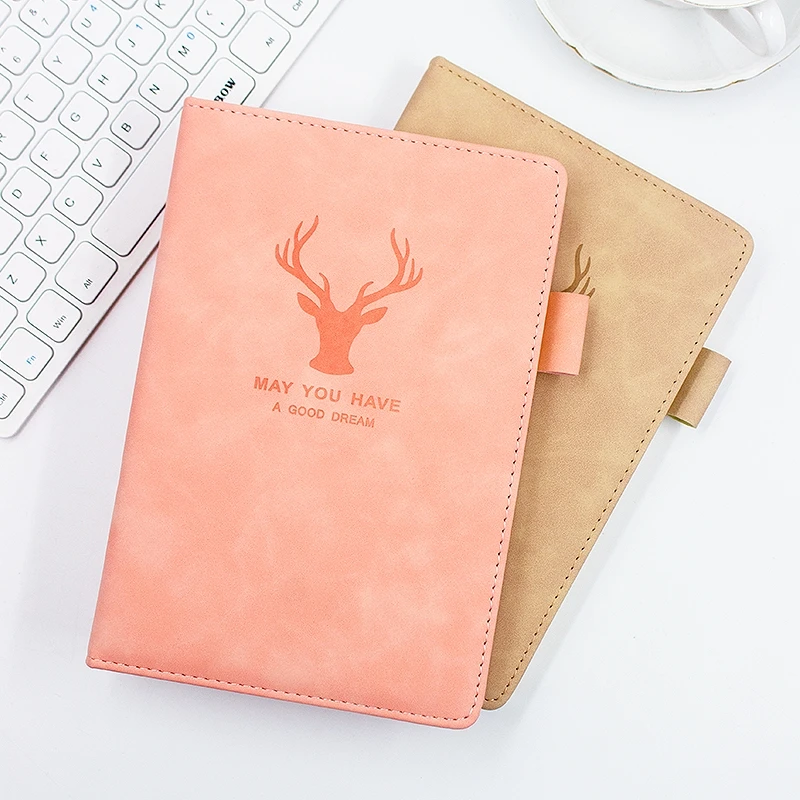 Wholesale Promotional A5 Size PU Leather Custom Notebook Wholesale Cheap Hardcover Planner Logo Sewing Binding School Use Diary