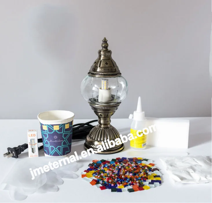 DIY Mosaic Lamp Kit Studio Group Build Warm up Field Parent Child Couples Turkish Lamp Handmade DIY kit