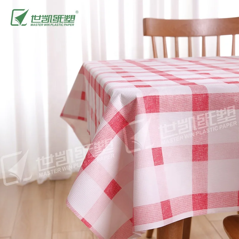Outdoor Picnic Party Plastic Table Cover Red And White Lattice Rectangular Disposable Tablecloth