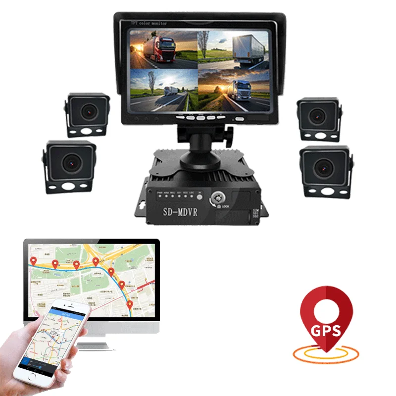 2024 Hot sale car monitoring system 4 channel dvr recording 360 view car camera system 4 camera dash cam
