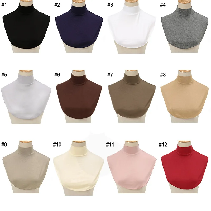 Zandy OEM Solid Color Muslim Woman Soft Modal Fake Collar Inner Shoulder Neck Cover