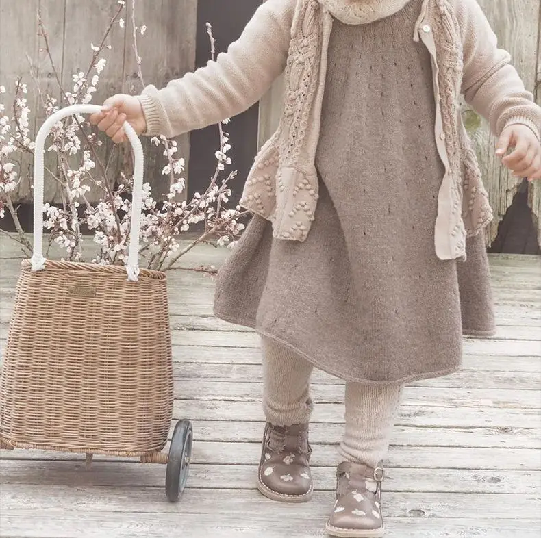 Organic Cashmere Cotton Natural Knitting Baby Dress