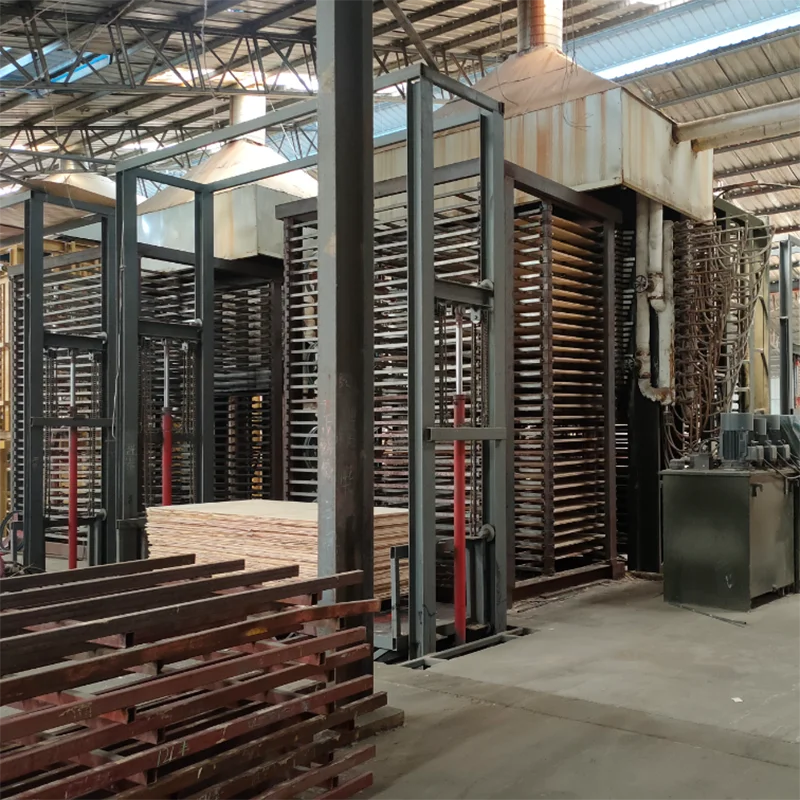 Full automatic 30 layers hydraulic plywood hot press auto loading and unloading type hot press line for plywood