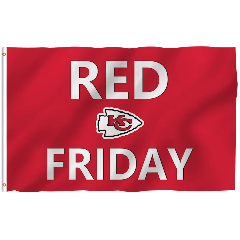 In Stock All  Football Team Flag 3x5ft High Quality Custom Design  100% Polyester Sports Nfl Kansas City Chiefs banners