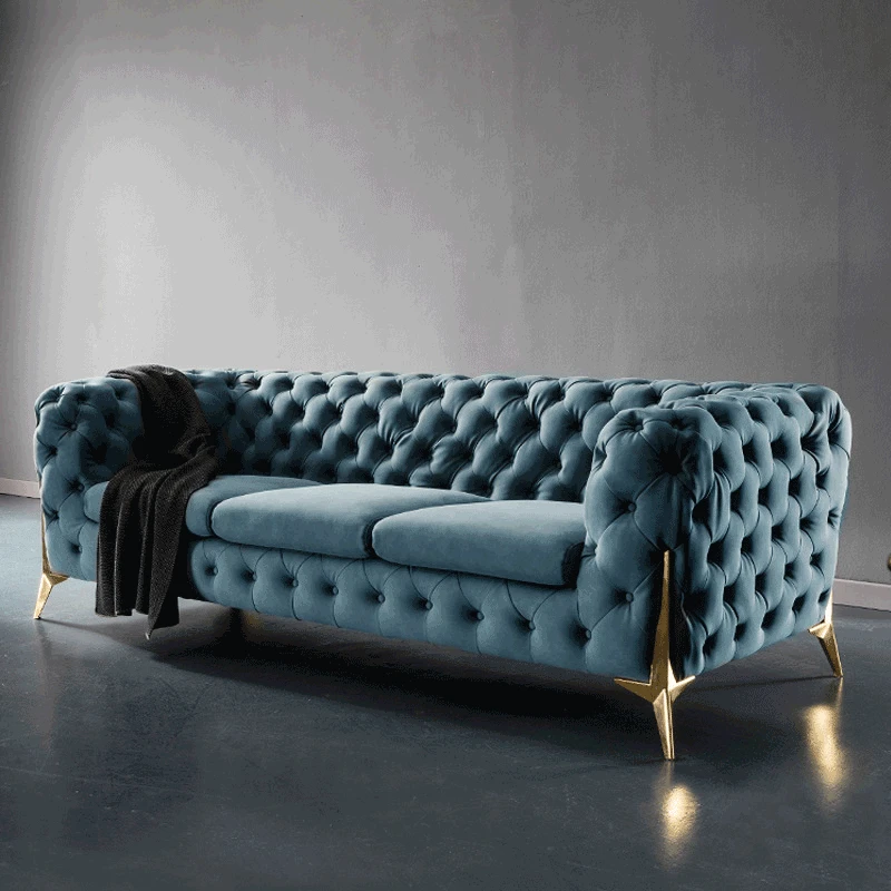 Modern and Simple Post-modern Light Luxury Leather Sofa Large Apartment Living Room Three-person Italian Pull