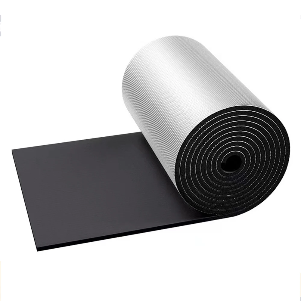 Funas aislante termico insulated  sheet rubber insulation heat insulation  50mm thickness rubber foam board with aluminum foil
