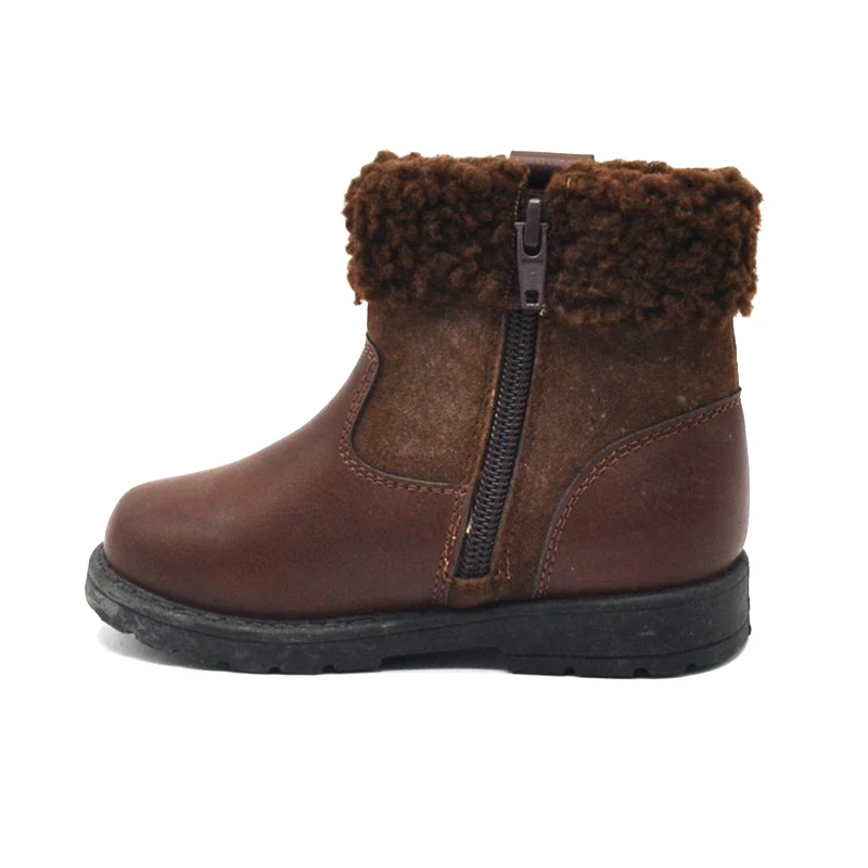 JUSTGOOD 2023 Toddler Kids Brown Plush Fur Winter Ankle Boot