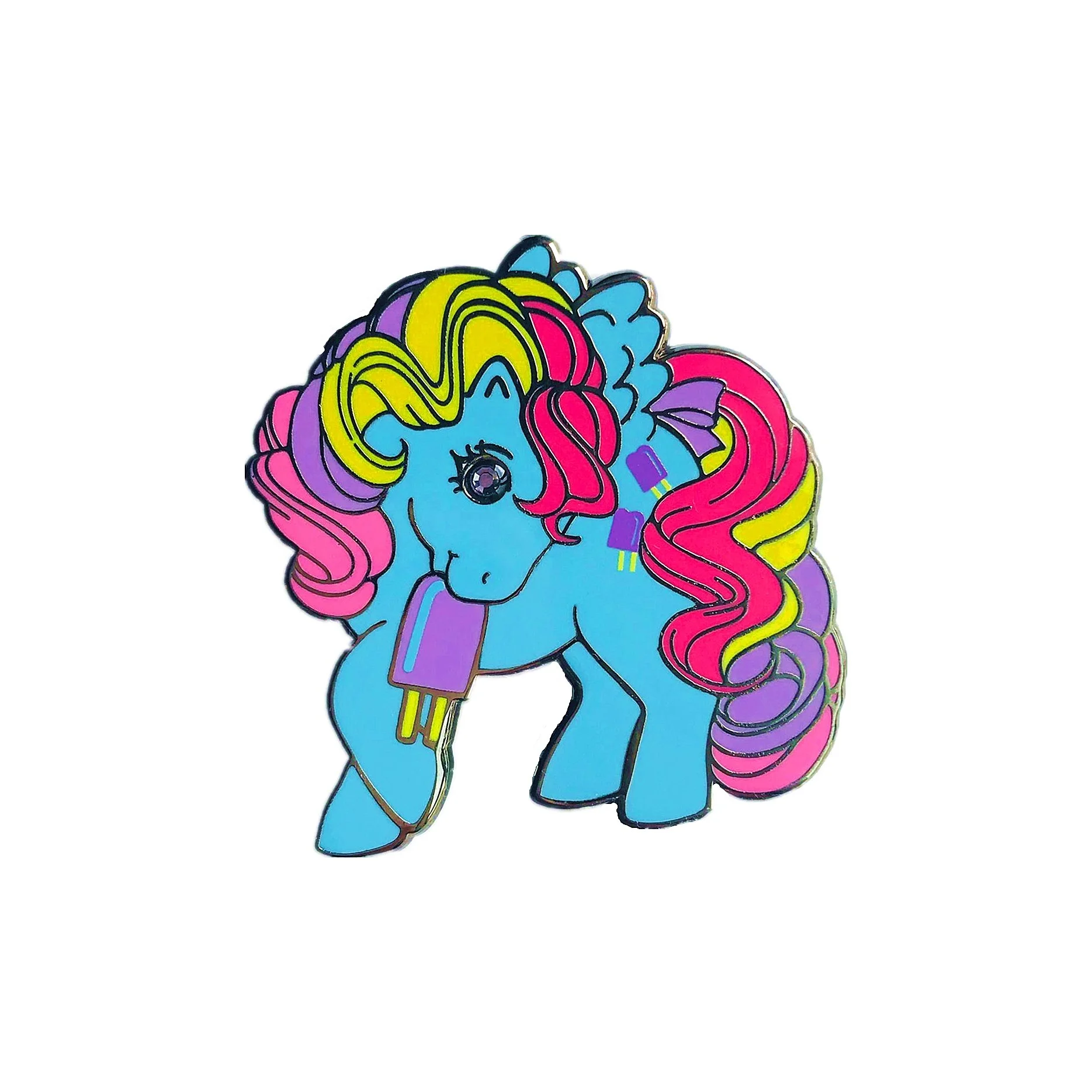 Hot Sale Gifts Your Own Lapel Pins Free Horse Pony Design Metal Craft Rhinestone Diamond Hard Enamel Pins With Screen Printing