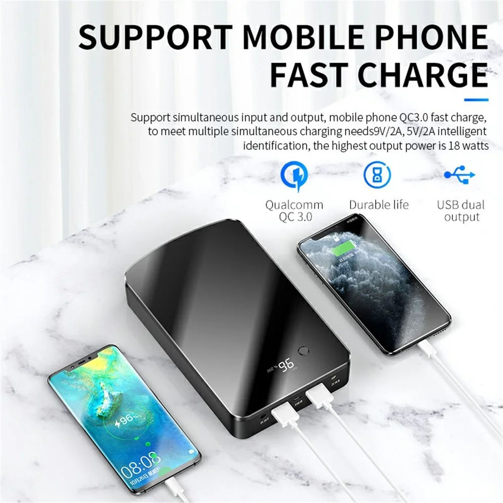  2020 лучшее качество 160000mAh портативный черный зеркальный внешний аккумулятор для ноутбука