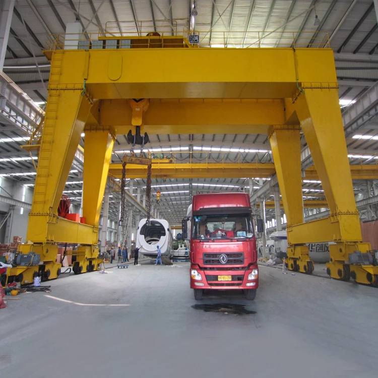 40ton or 50ton rail travelling container handling gantry crane with container spreader
