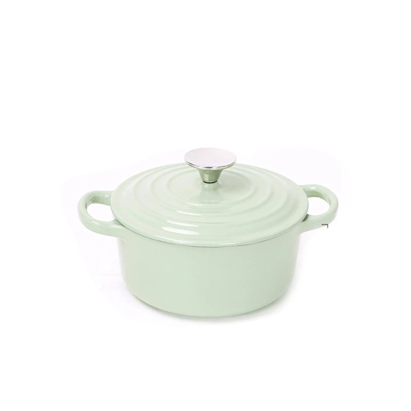 New 6 Cast Iron Enamel Pots Light Green High Color Cooking Pots and Heating Pots