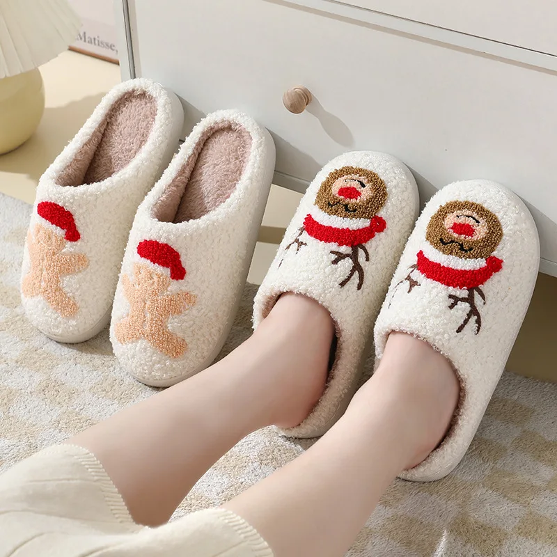 Bulk Wholesale Fashion Indoor House Guests Non-slip Soft Plush Autumn Winter Warm Cotton Women Men Flip Flop Shoes Slippers