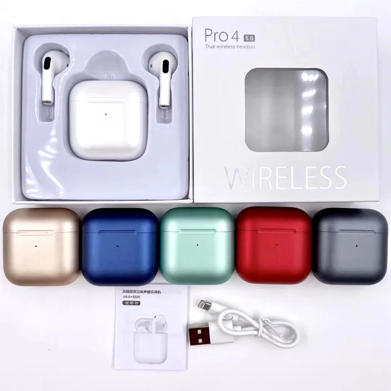  Купить оптом Air Pro 4 In-Ear Mini Pods TWS беспроводные наушники-вкладыши Водонепроницаемая гарнитура BT 5 0