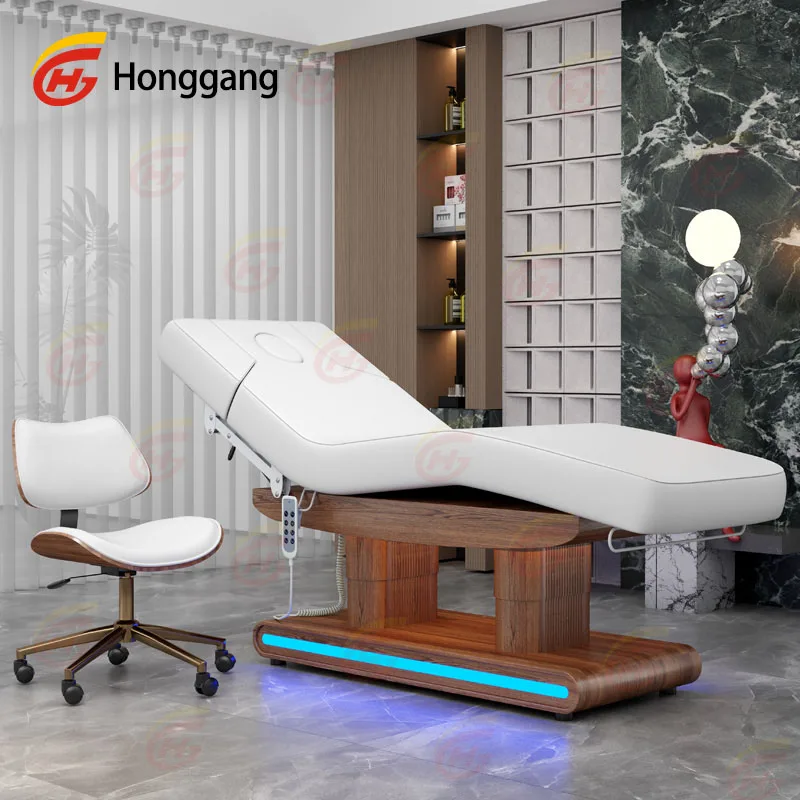 Factory Wholesale Hot Sale Can Tilt Manual Operation Height Adjustable Electric Beauty Bed 4 Motors Massage Bed
