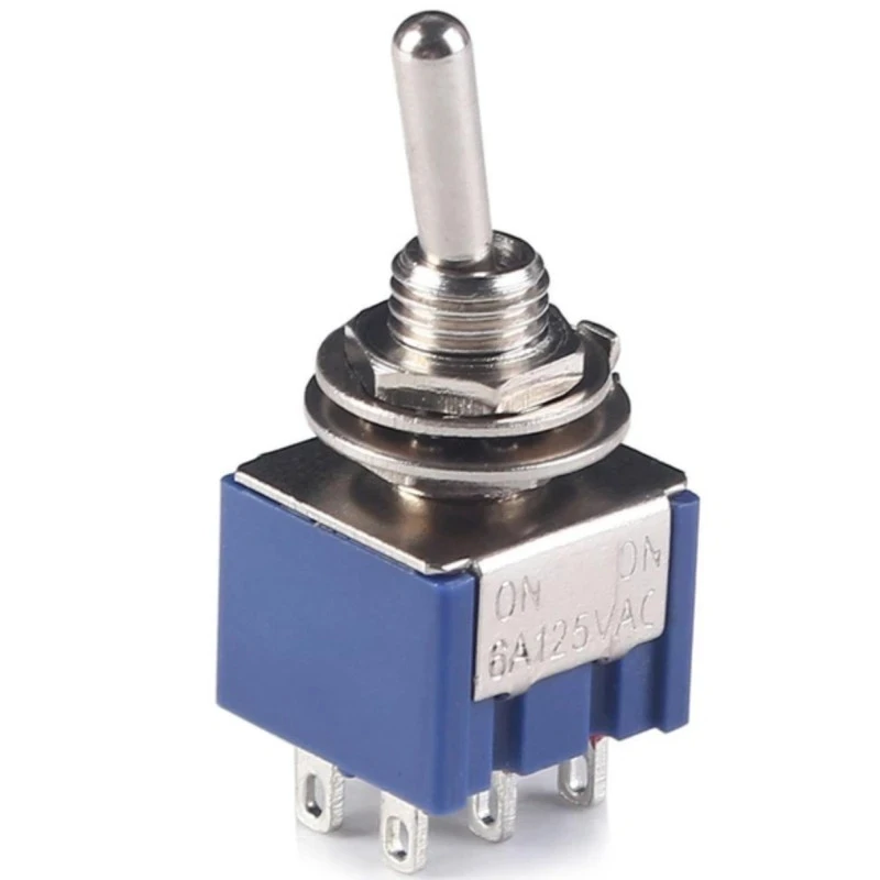 High Quality Mini MTS-202 Toggle Switches 6A 125V 6 Pins 2 Position ON ON Latching Switch Power Conctrol