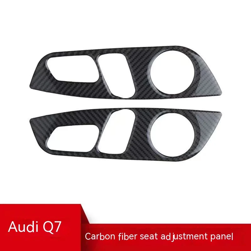 Для Audi Q7 2008-2015 ручной работы из углеродного волокна 2 шт. декоративные наклейки для регулировки сидений автомобиля аксессуары модификации интерьера