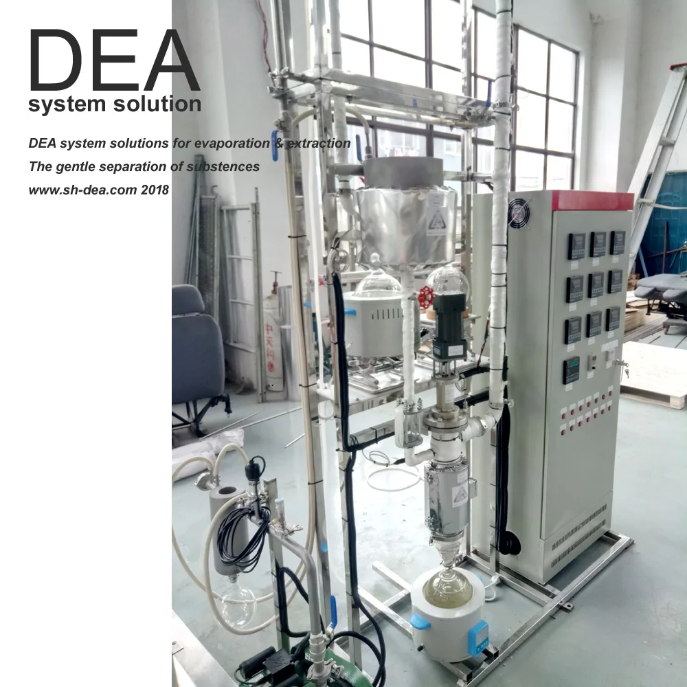 Wiped film evaporator with distillation column BML-10+JZ-50