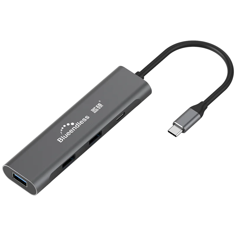 Blueendless BS HP401 oem usb hub 4 port usb 30 hub with 3 port USB3.0 Type C data transfer function PD type c usb hub